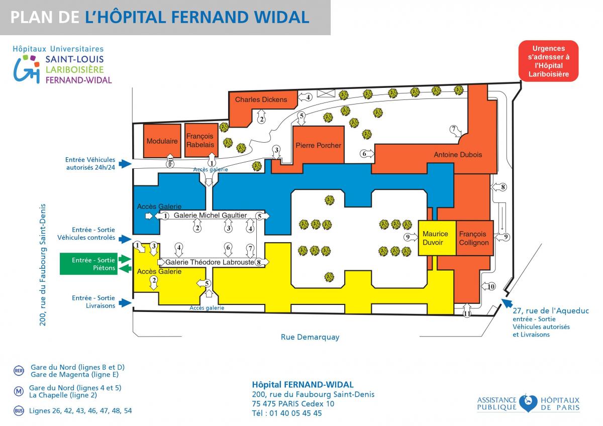 แผนที่ของ Fernand-Widal โรงพยาบาล