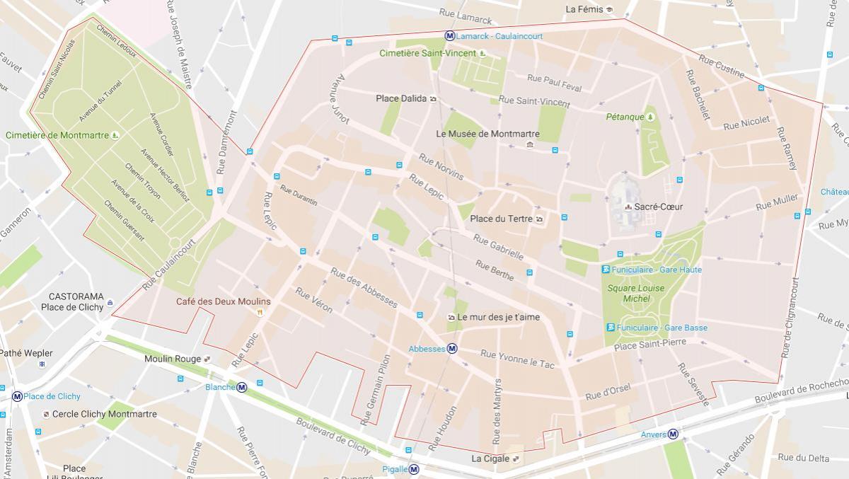 แผนที่ของ Montmartre