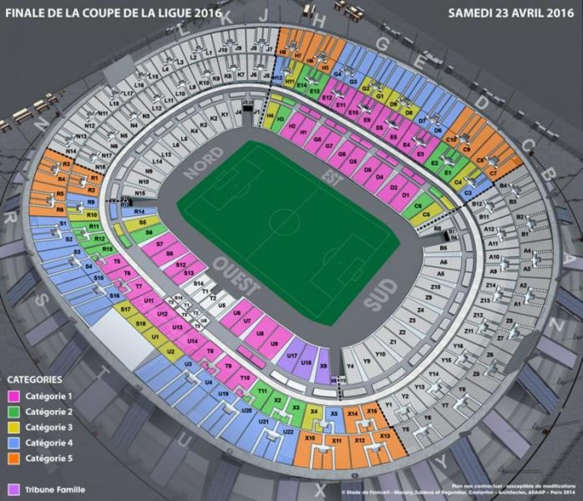 แผนที่ของ Stade เดองฝรั่งเศสฟุตบอล