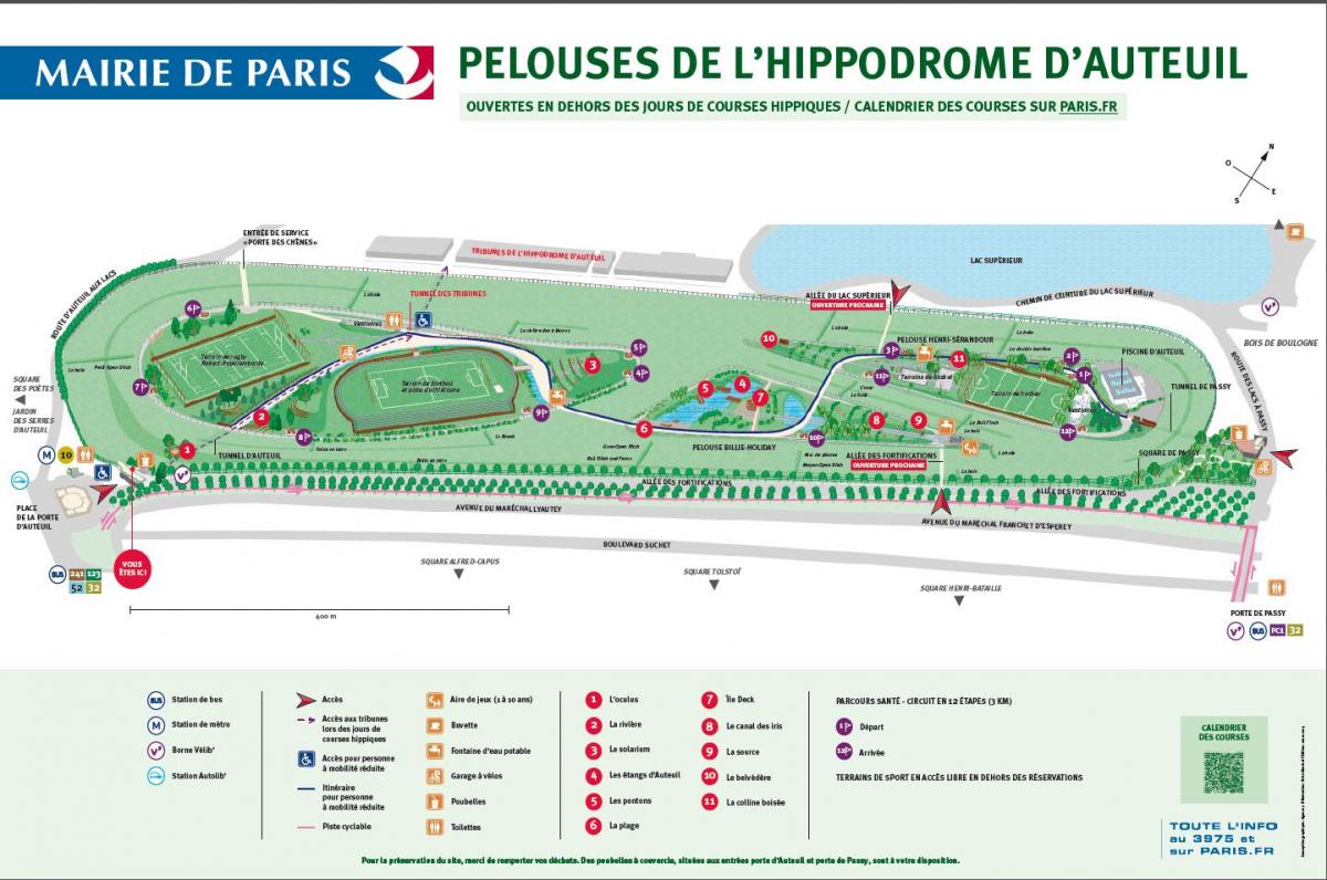 แผนที่ของ Auteuil Hippodrome