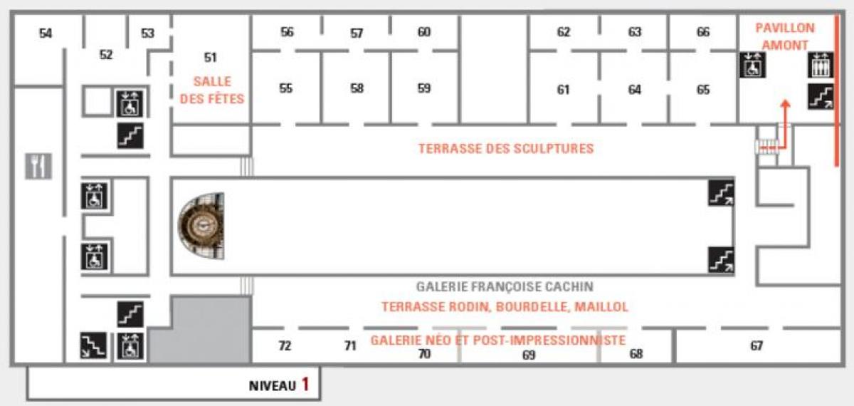แผนที่ของ Musée d 'Orsay ระดับ 2