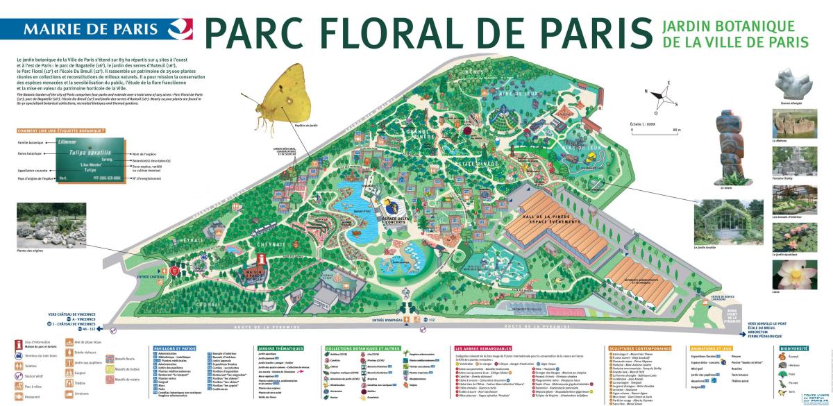 แผนที่ของ Parc ไม้กวาดเดอปารีส