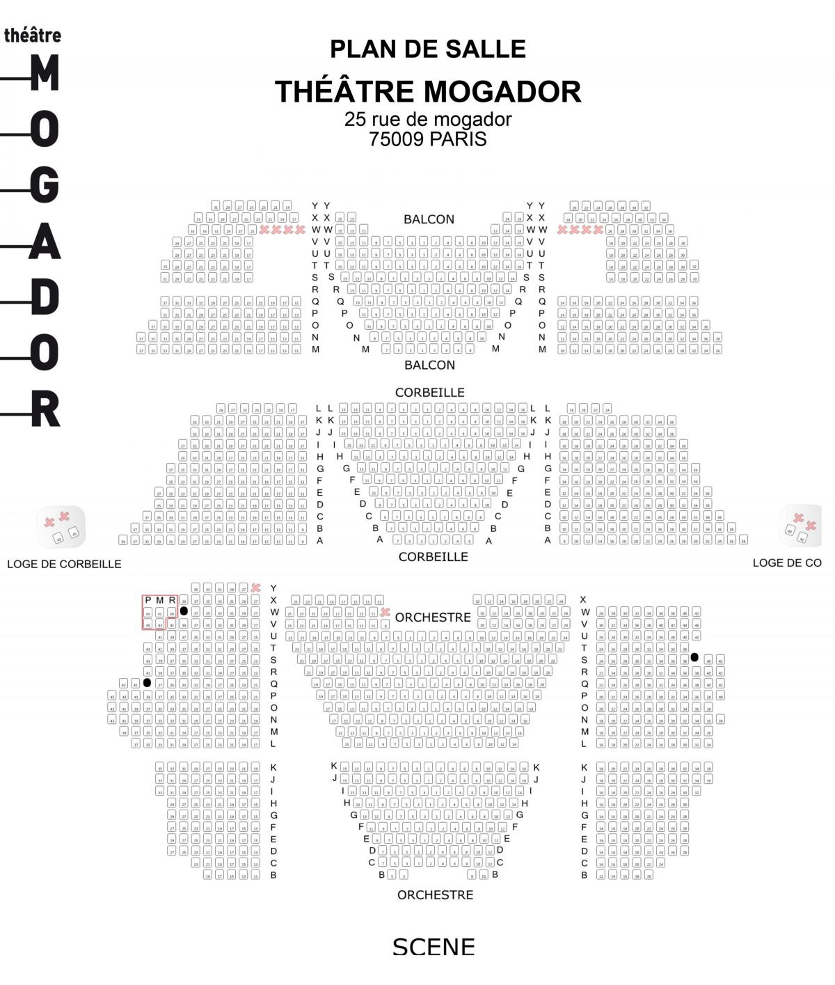 แผนที่ของ Théâtre Mogador