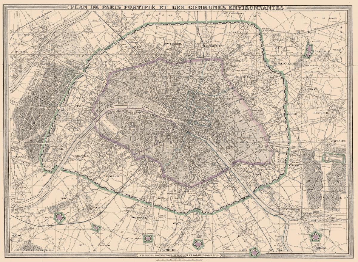 แผนที่ปารีส 1850