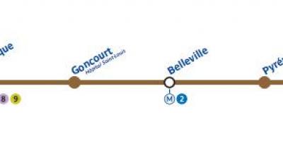 แผนที่ปารีสของรถไฟใต้ดินสาย 11