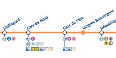 แผนที่ปารีสของรถไฟใต้ดินสายที่ 5