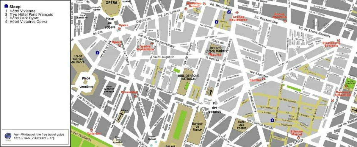 แผนที่ของ 2 arrondissement ของปารีส