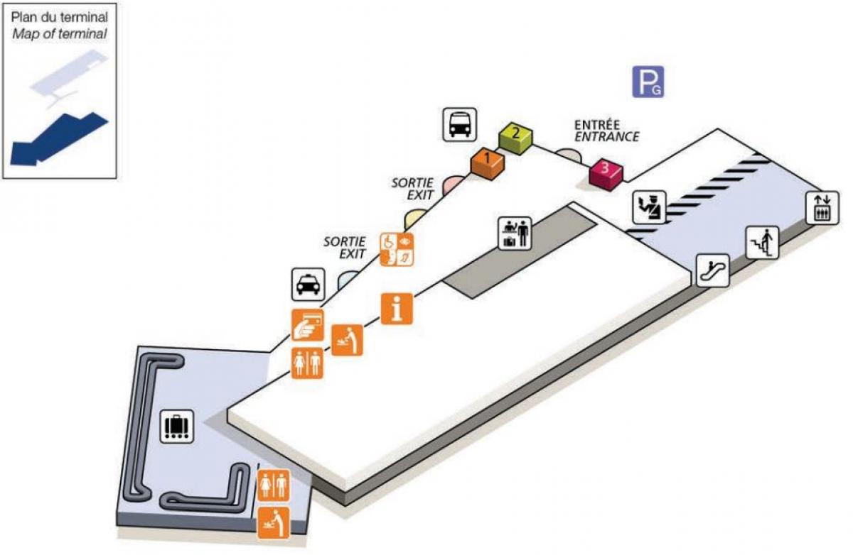 แผนที่ของ CDG สนามบินเทอร์มินัล 2G