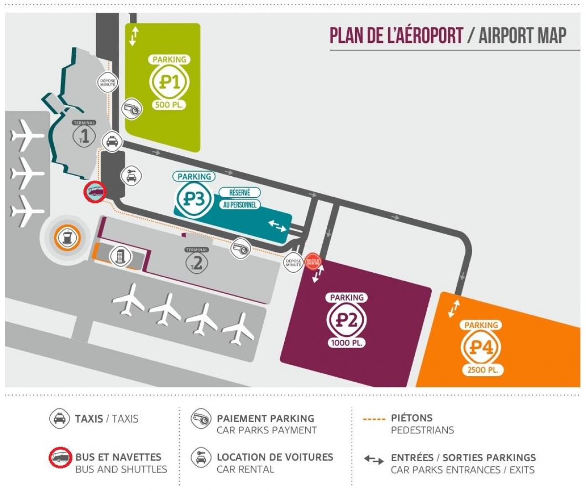 แผนที่ของ france. kgm สนามบินจอดรถ