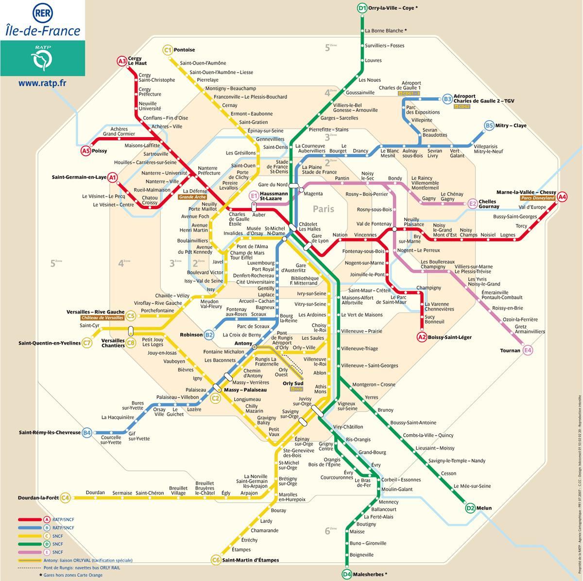 แผนที่ของ RER