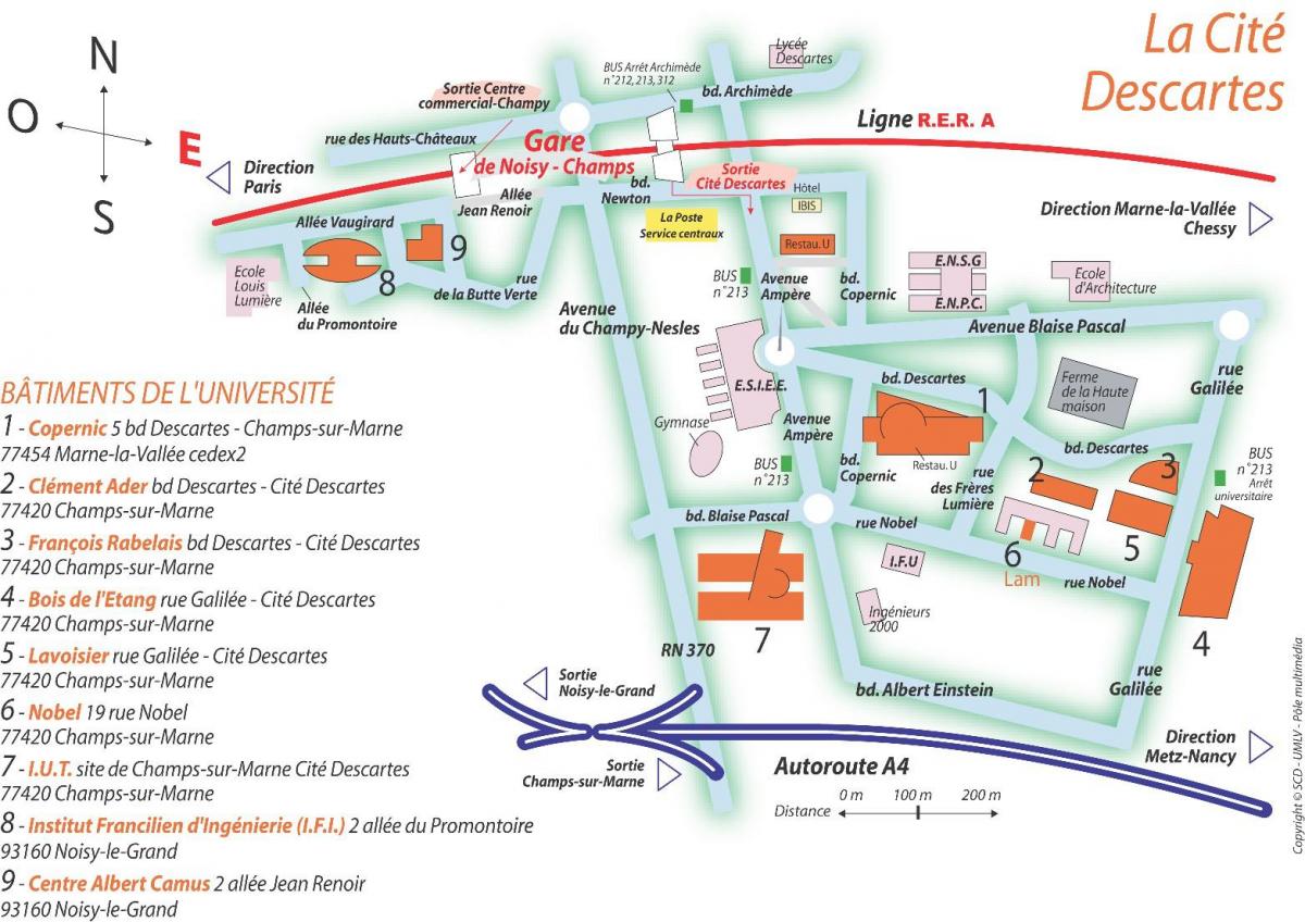 แผนที่ของ Univesity ปารีส Descartes