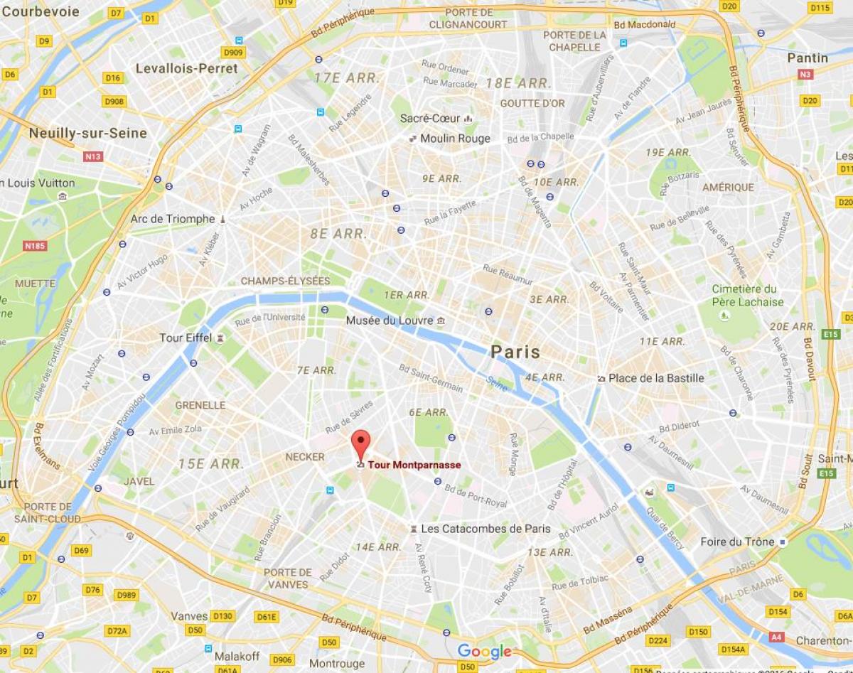 แผนที่ของทัวร์ Montparnasse