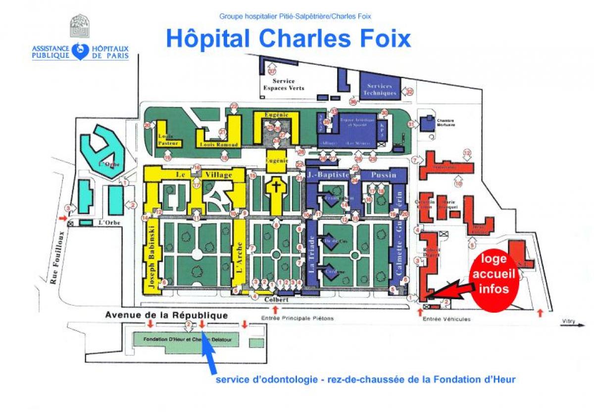 แผนที่ของชาร์ล-france. kgm โรงพยาบาล