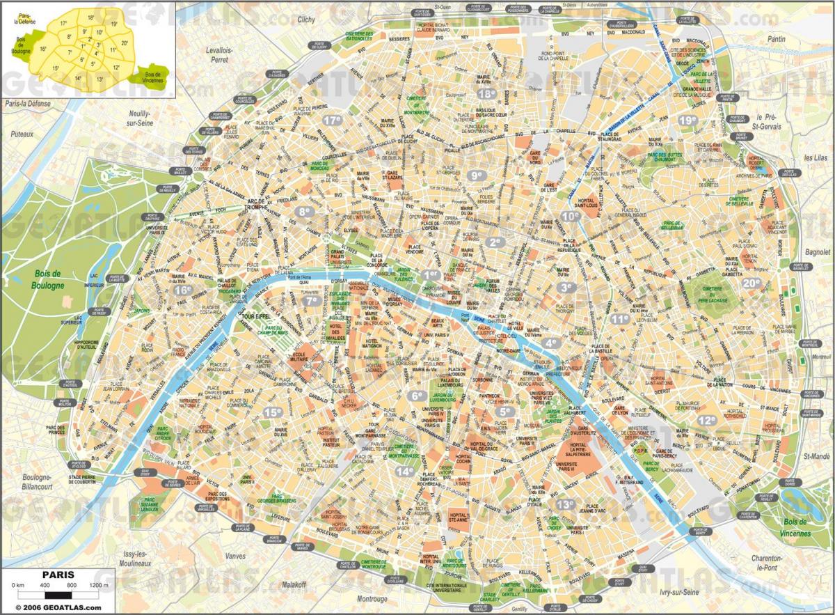 แผนที่ของถนนในปารีส