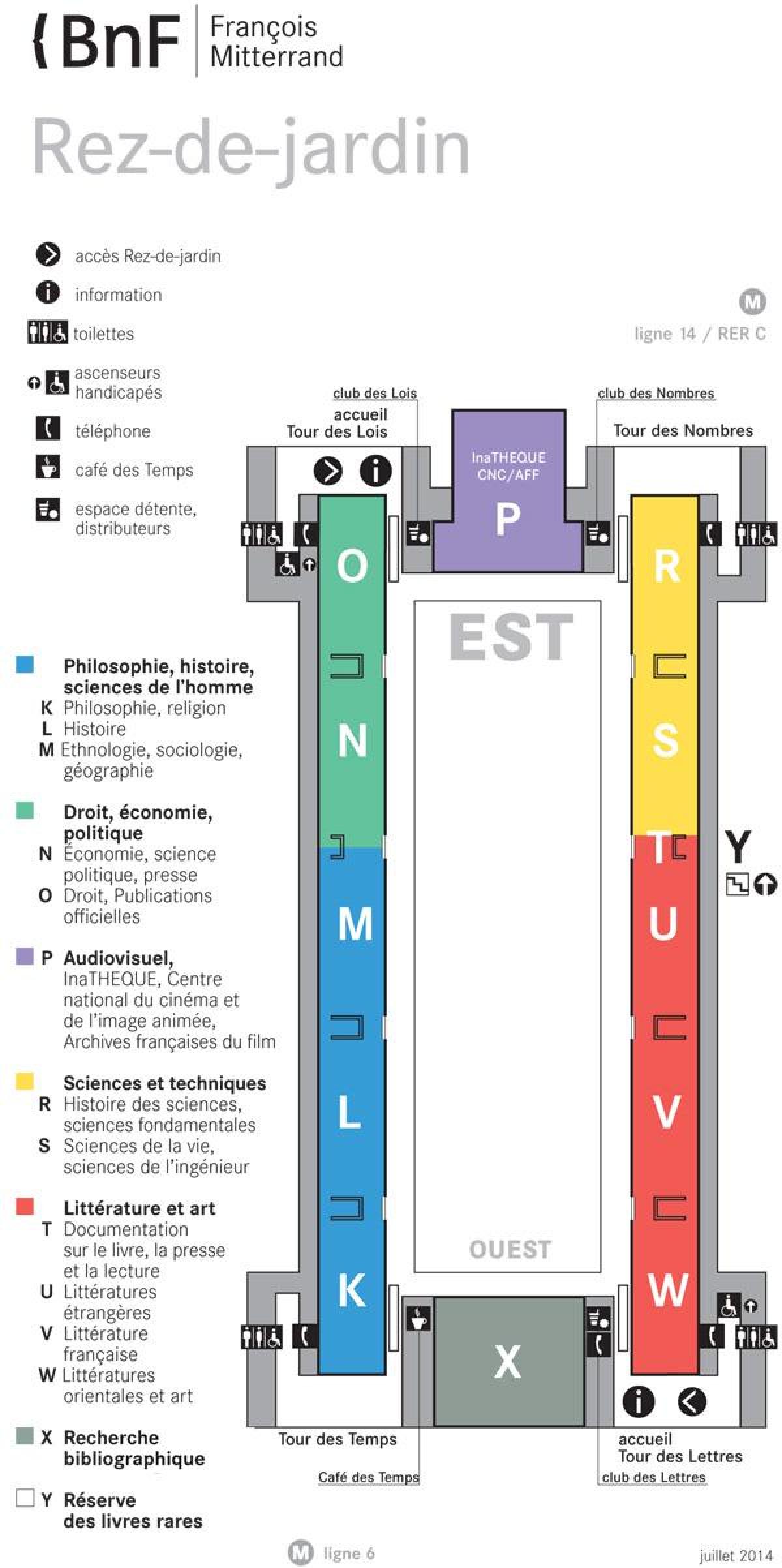 แผนที่ของ Bibliothèque nationale เดองฝรั่งเศส