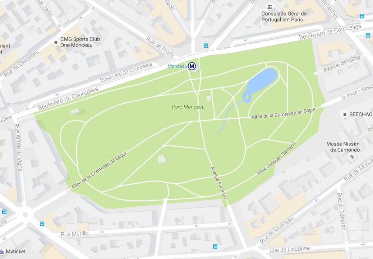 แผนที่ของ Parc Monceau
