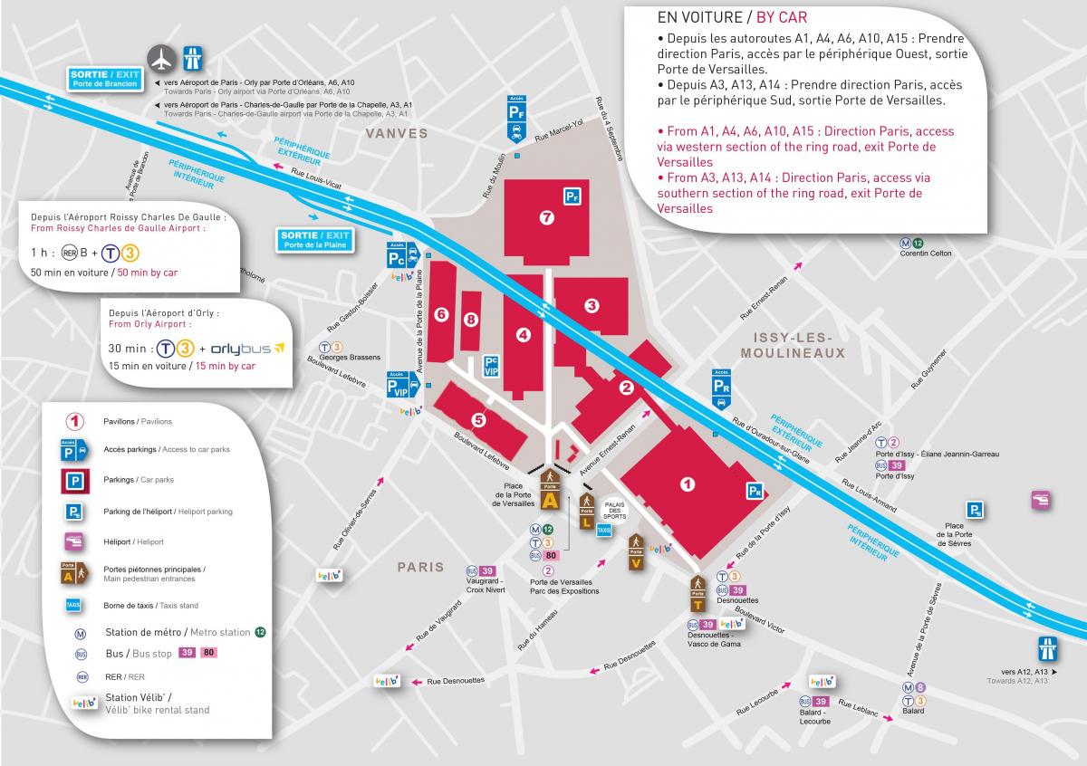 แผนที่ปารีสจัดแสดง Porte เดอ france. kgm