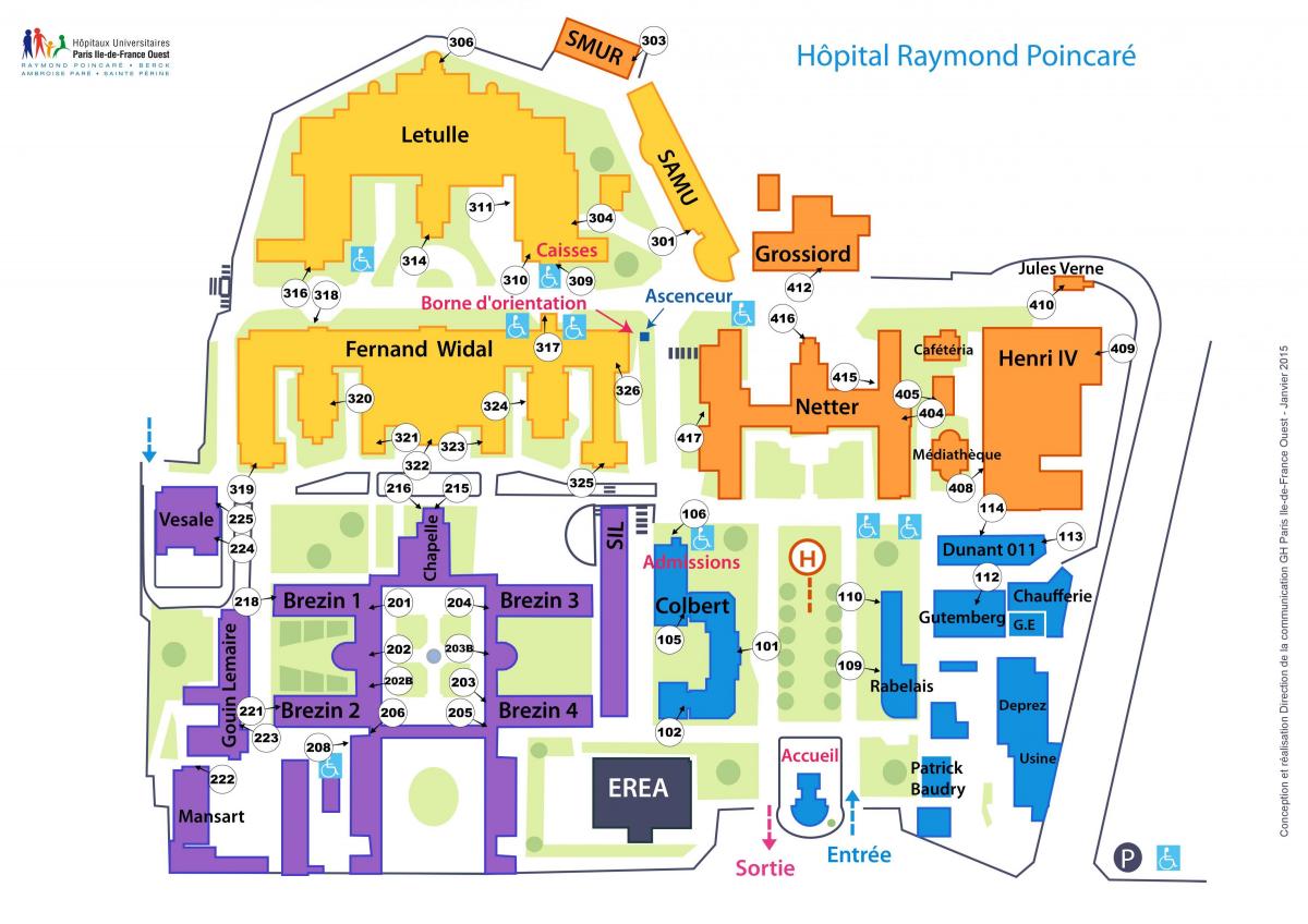 แผนที่ของเรย์มอนด์-Poincaré โรงพยาบาล