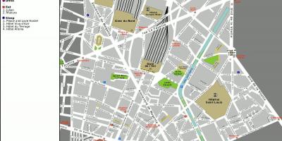 แผนที่ของ 10 arrondissement ของปารีส