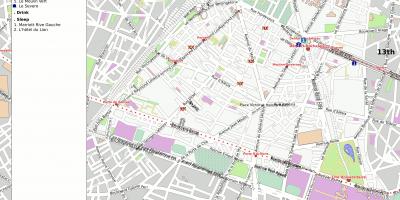 แผนที่ของ 14 arrondissement ของปารีส