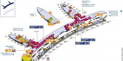 แผนที่ของ CDG สนามบินเทอร์มินัล 2F