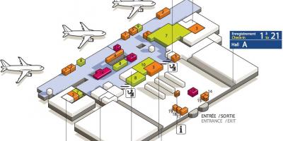 แผนที่ของ CDG สนามบินเทอร์มินัล 3