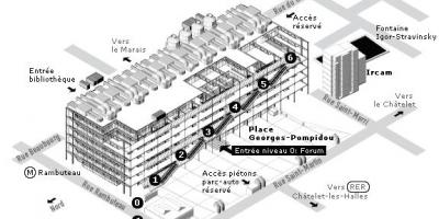 แผนที่ของ Pompidou ศูนย์กลาง
