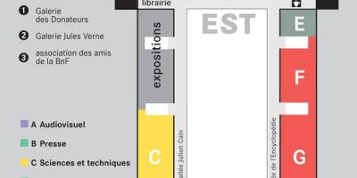 แผนที่ของ Bibliothèque nationale เดองฝรั่งเศส-อยู่ชั้น 1