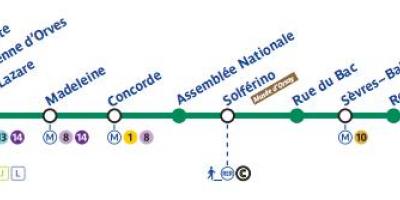 แผนที่ปารีสของรถไฟใต้ดินสาย 12