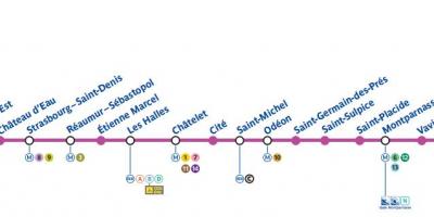แผนที่ปารีสของรถไฟใต้ดินสาย 4