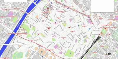แผนที่ของวันที่ 15 arrondissement ของปารีส