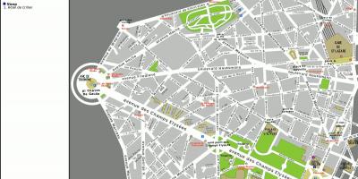 แผนที่ของวันที่ 8 arrondissement ของปารีส